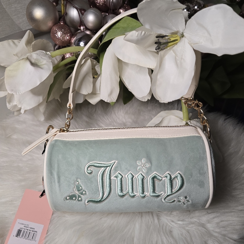 Juicy Couture Frosty Green  Juicy in the sky barrel bag new
